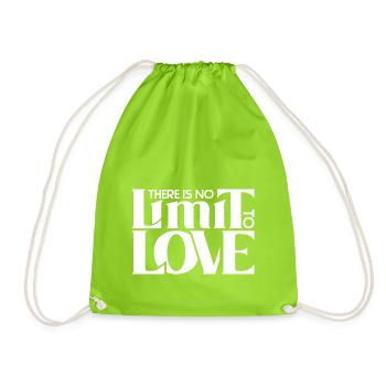 There is no Limit to Love | Polyamorous *white* - Drawstring Bag - neon green - Front