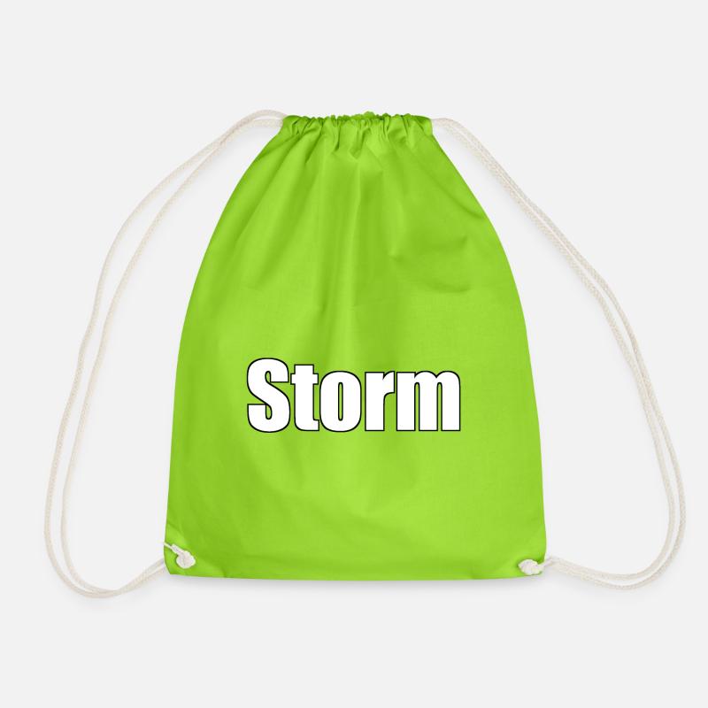 Storm - (Human Name) - Drawstring Bag - neon green