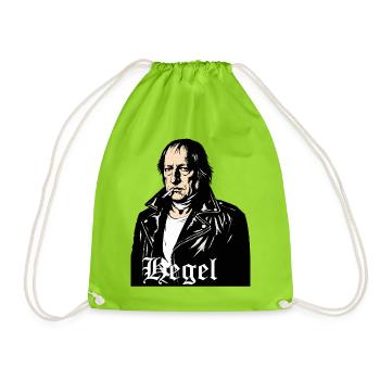 Hegel Philosopher Rebel Portrait - Drawstring Bag - neon green - Front