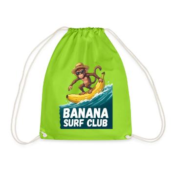 Banana Surf Club Monkey - Drawstring Bag - neon green - Front