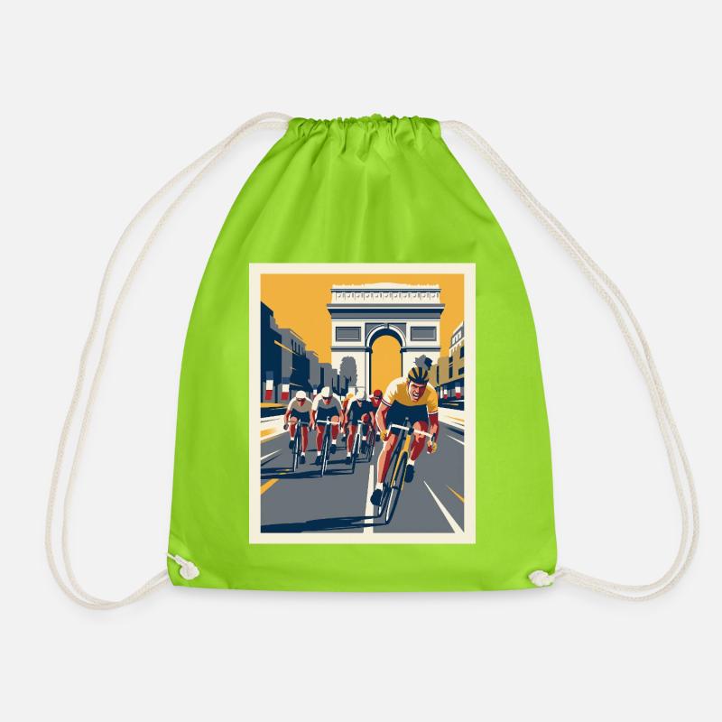 Paris Sprint – Radfahrer-Erinnerung - Turnbeutel - Neongrün
