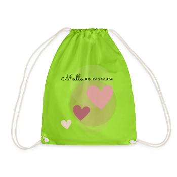 MAMAN. FÊTE DES MÈRES. COEUR. FÊTE. BONNE FÊTE - Sac de sport léger - vert néon - Devant