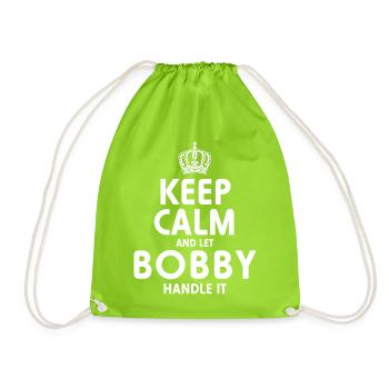 BOBBY: Kümmer dich darum. - Turnbeutel - Neongrün - Vorne