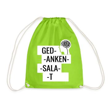 Gedanken-Salat - Turnbeutel - Neongrün - Vorne