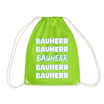 Bauherr - Turnbeutel - Neongrün - Vorne