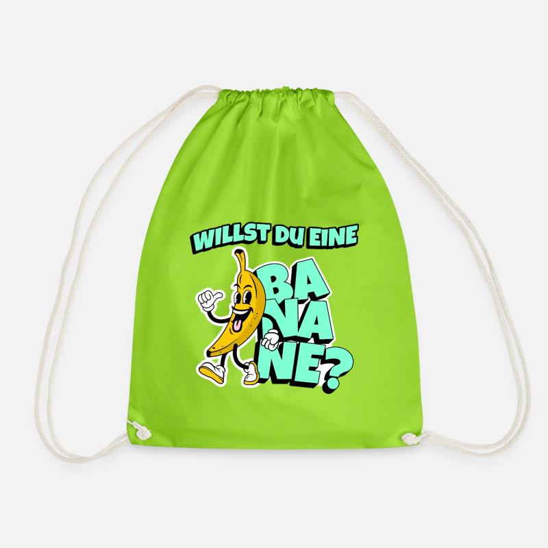 Willst du eine Banane? - Turnbeutel - Neongrün