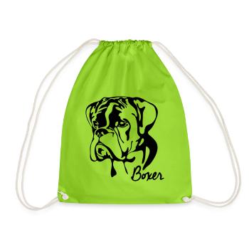 BOXER PORTRAIT Wilsigns chiens chien - Sac de sport léger - vert néon - Devant