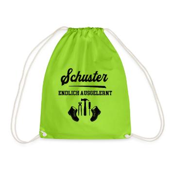 Schuster Ausbildung Bestanden Azubi Schusterei - Turnbeutel - Neongrün - Vorne
