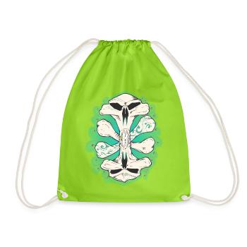 crâne miroir - Sac de sport léger - vert néon - Devant