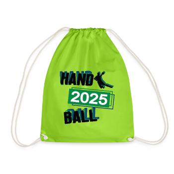 Handball Spieler Team Turnier Mannschaft in 2025 - Turnbeutel - Neongrün - Vorne