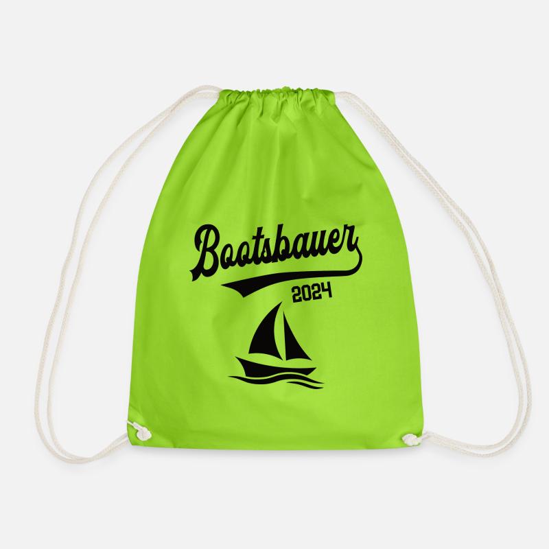 Bootsbauer 2024 Beruf Bootsbau Meister Schiffbau - Turnbeutel - Neongrün