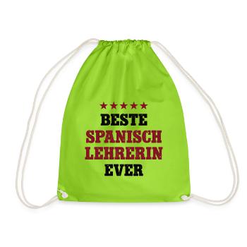 Beste Spanisch Lehrerin Schule Spanish Teacher - Turnbeutel - Neongrün - Vorne