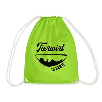 TIerwirt in Rente Rentenbeginn Tierzucht Chef - Turnbeutel - Neongrün - Vorne