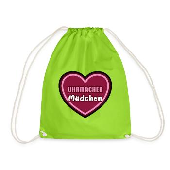 Uhrmacherin Uhrmacher Mädchen Kind Azubine Azubi - Turnbeutel - Neongrün - Vorne