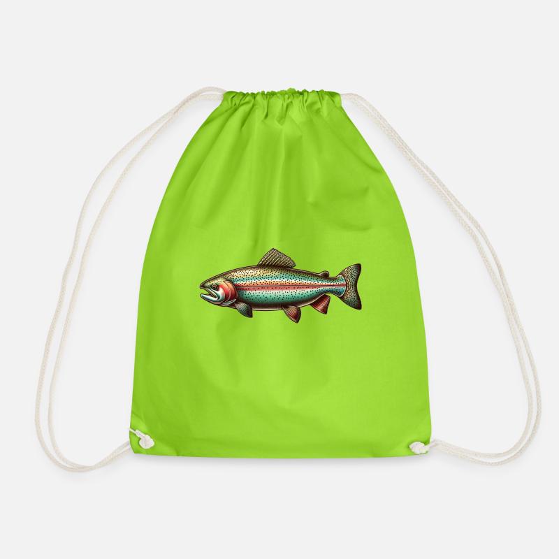 Regenbogenforelle - Turnbeutel - Neongrün