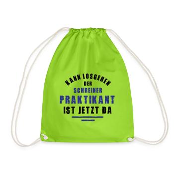Praktikant Schreiner Praktikum Schreinerei Danke - Turnbeutel - Neongrün - Vorne