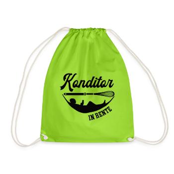 Konditor Rente Rentner Patissier Bäcker Konditorei - Turnbeutel - Neongrün - Vorne