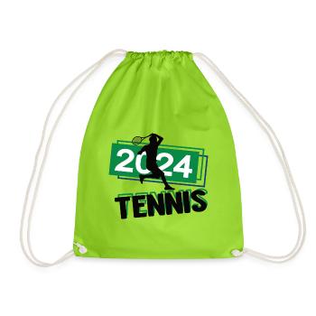 Tennis Spieler Team Turnier Mannschaft in 2024 - Turnbeutel - Neongrün - Vorne