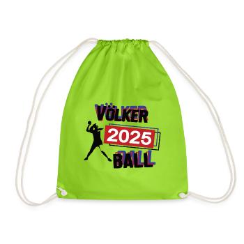 Völkerball Spielerin Team Turnier Mannschaft 2025 - Turnbeutel - Neongrün - Vorne