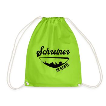 Schreiner in Rente Rentenbeginn Schreinerei Chef - Turnbeutel - Neongrün - Vorne