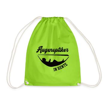 Augenoptiker in Rente Rentenbeginn Optiker Rentner - Turnbeutel - Neongrün - Vorne