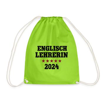 Englischlehrerin 2024 Studium Lehramt Studentin - Turnbeutel - Neongrün - Vorne