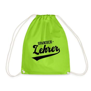 Spanisch Lehrer Schule Spanischlehrer Spanish - Turnbeutel - Neongrün - Vorne