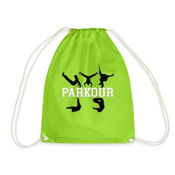 Parkour Silhouettes - Sac de sport léger - vert néon - Devant