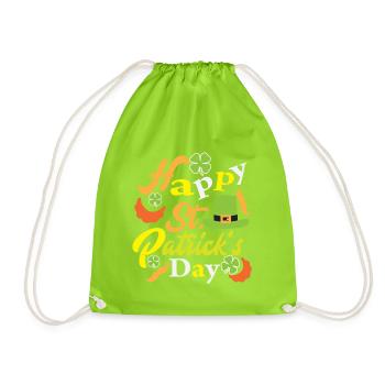 St Patrick's Day avec barbe, chapeau vert et - Sac de sport léger - vert néon - Devant