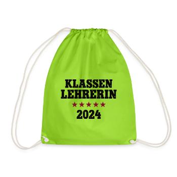 Klassenlehrerin 2024 Studium Lehramt Studentin - Turnbeutel - Neongrün - Vorne