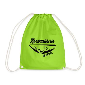 Hörakustikerin in Rente Rentenbeginn Hörakustik - Turnbeutel - Neongrün - Vorne