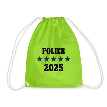 2025 Polier Beruf Bauleiter Job Bau Arbeit Kollege - Turnbeutel - Neongrün - Vorne