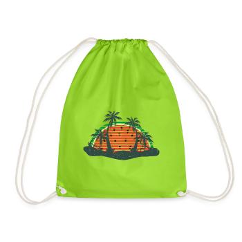 Coucher de soleil d’été de pastèque - Sac de sport léger - vert néon - Devant