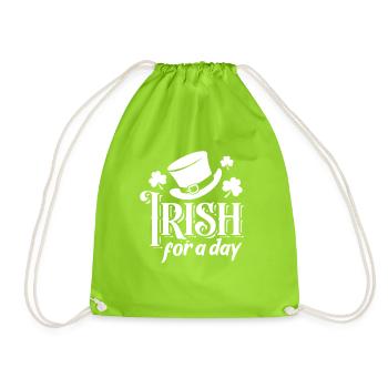 Irish for a day - Shamrock - Ireland - Drawstring Bag - neon green - Front