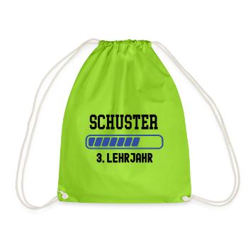 Ausbildung Schuster 3. Lehrjahr Schusterausbildung - Turnbeutel - Neongrün - Vorne