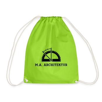 Bachelor Architektur Master of Architecture MA - Turnbeutel - Neongrün - Vorne