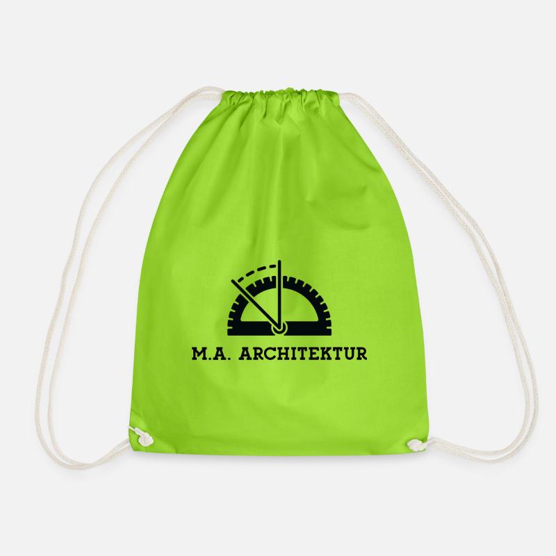 Bachelor Architektur Master of Architecture MA - Turnbeutel - Neongrün