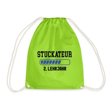 Ausbildung Stuckateur 2. Lehrjahr Stukkateur Lehre - Turnbeutel - Neongrün - Vorne