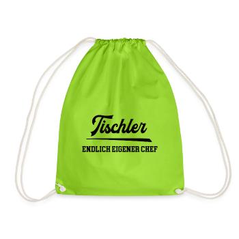 Tischler Chef Firmengründung Selbstständigkeit - Turnbeutel - Neongrün - Vorne
