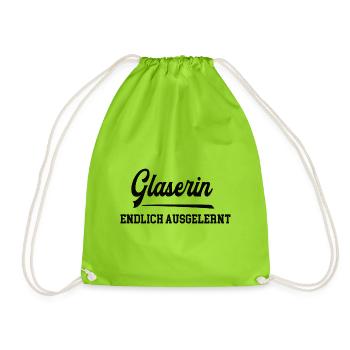 Glaserin Ausbildung Bestanden Bester Glaserazubi - Turnbeutel - Neongrün - Vorne