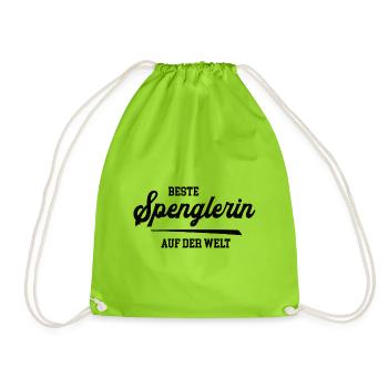 Beste Spenglerin Meisterin Chefin Spengler Frau - Turnbeutel - Neongrün - Vorne