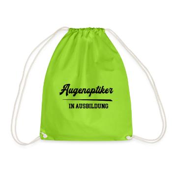 Augenoptiker in Ausbildung Augenoptikerausbildung - Turnbeutel - Neongrün - Vorne