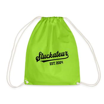 Stuckateur 2024 Beruf Stukkateur Gipser Maurer - Turnbeutel - Neongrün - Vorne