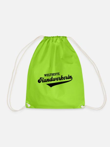 Weltbeste Handwerkerin Beste Handwerk Meisterin - Turnbeutel - Neongrün