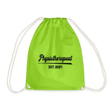 Physiotherapeut 2024 Physio Beruf Physiotherapie - Turnbeutel - Neongrün - Vorne