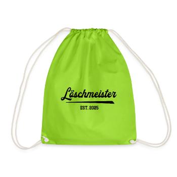 Löschmeister Feuerwehr Feuerwehrmann Loeschmeister - Turnbeutel - Neongrün - Vorne