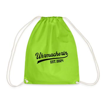 Uhrmacherin 2024 Beruf Uhrmacher Frau Uhrmacherei - Turnbeutel - Neongrün - Vorne