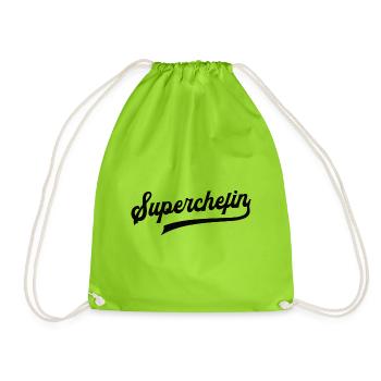 Beste Chefin Lieblingschefin Superchefin Kollegin - Turnbeutel - Neongrün - Vorne