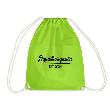 Physiotherapeutin 2024 Physio Berufsstart Therapie - Turnbeutel - Neongrün - Vorne