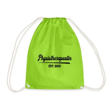 Physiotherapeutin 2025 Physio Berufsstart Therapie - Turnbeutel - Neongrün - Vorne